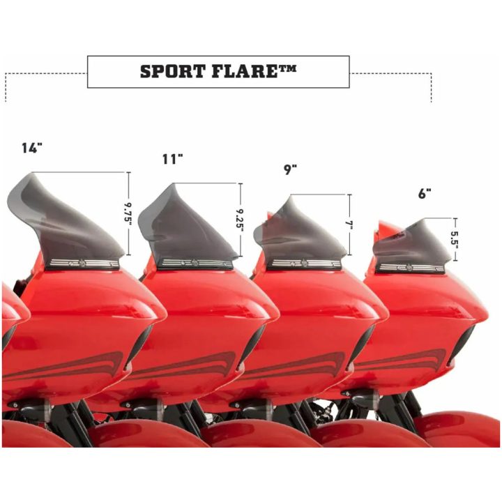 Vindskærm Flare Sport Klock Werks 15 cm Mørk røg – billede 3