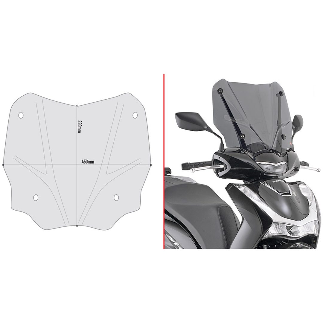 Vindskærm Spoiler Fumè Røgfarvet Givi SH125 / SH150