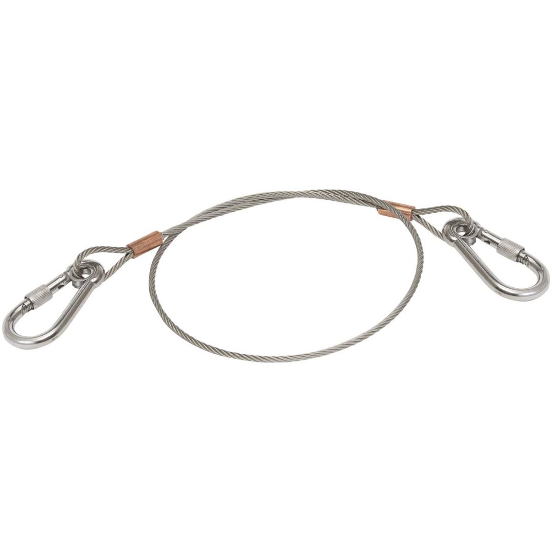 Wire 500, 1000, 1500 mm med øje og karabinhage WIRE KARABINHAKE 5MMX1,5M